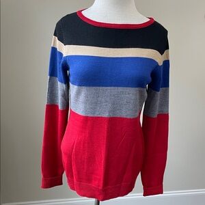 Colorful Striped Crew Neck Sweater
